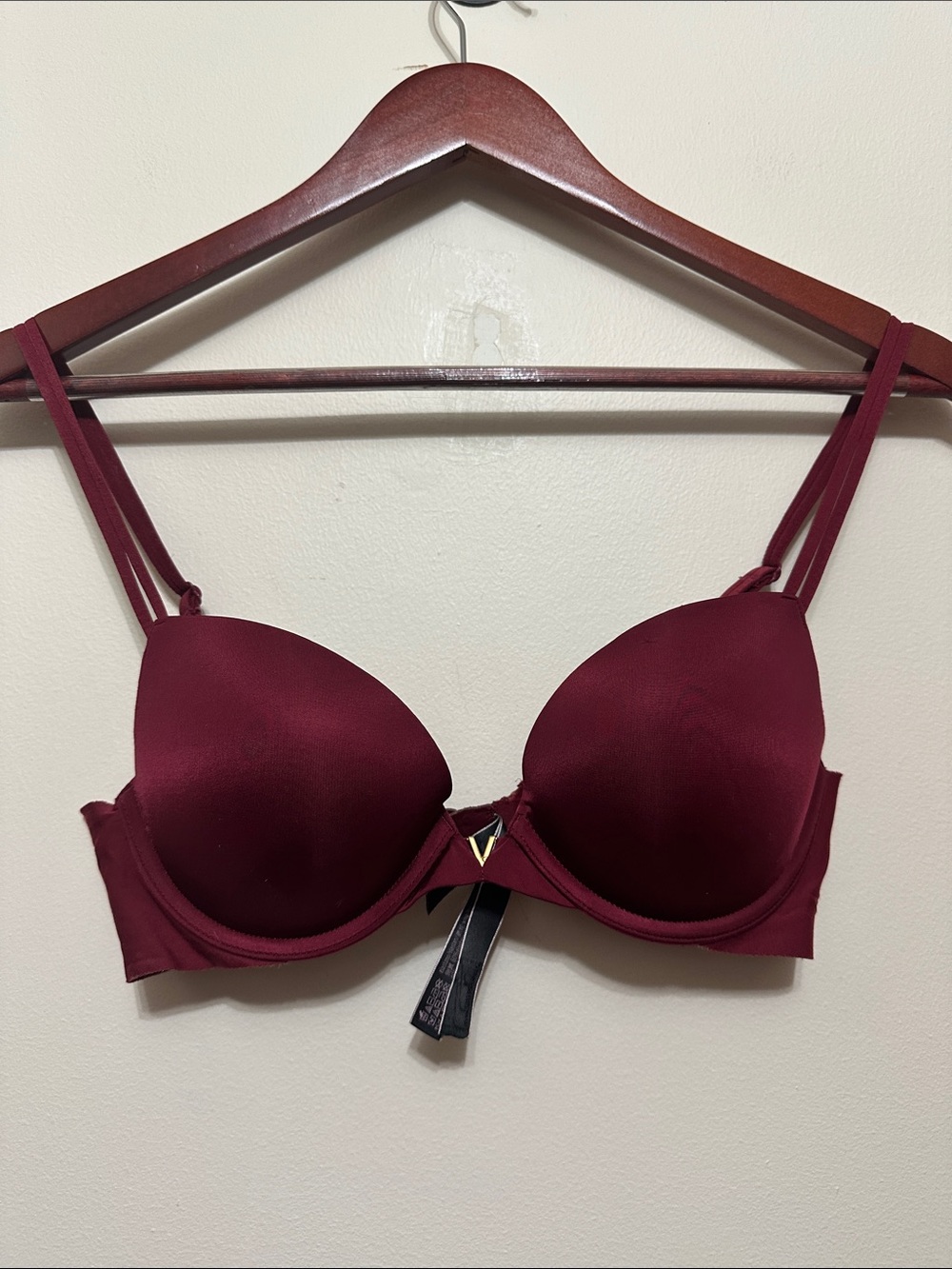 Victoria's Secret Burgundy Push-Up Bra with Double Straps